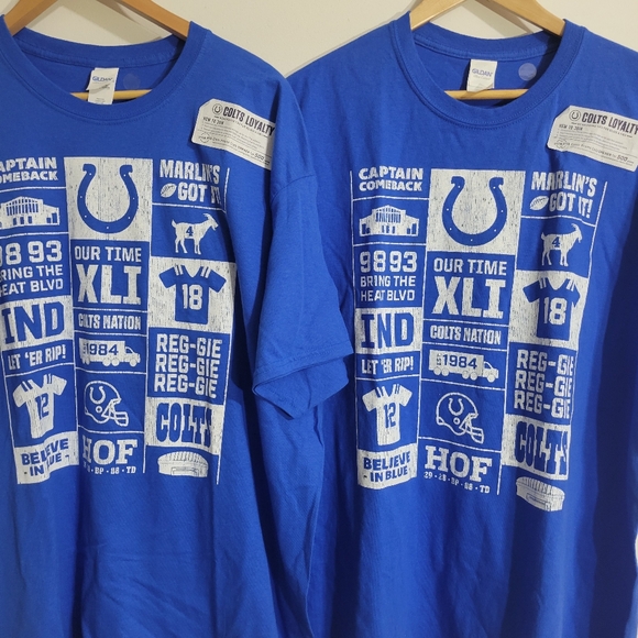 2x Indianapolis Colts Mens XL 100%Cotton 35 Seasons - Picture 2 of 6